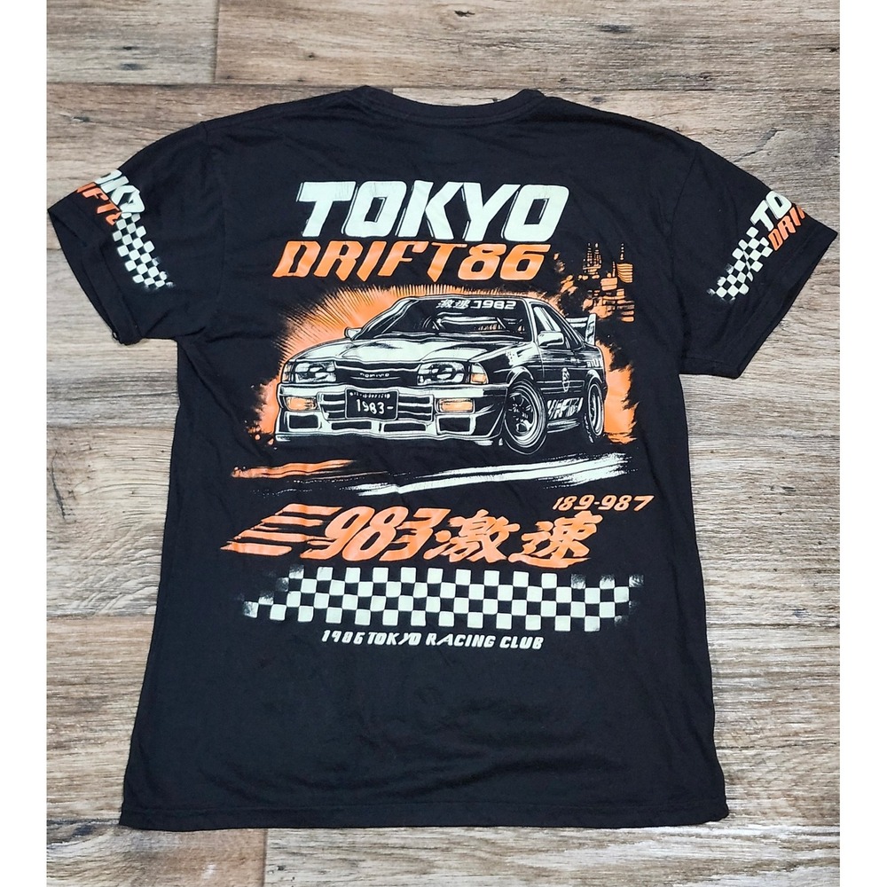 Fresh Laundry Tokyo Drift 86 Racing Graphic Tee Mens Medium Black Shirt